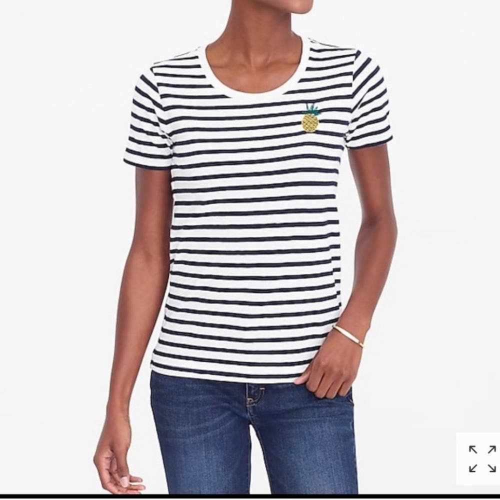 J Crew pineapple stripped collector tee Size S